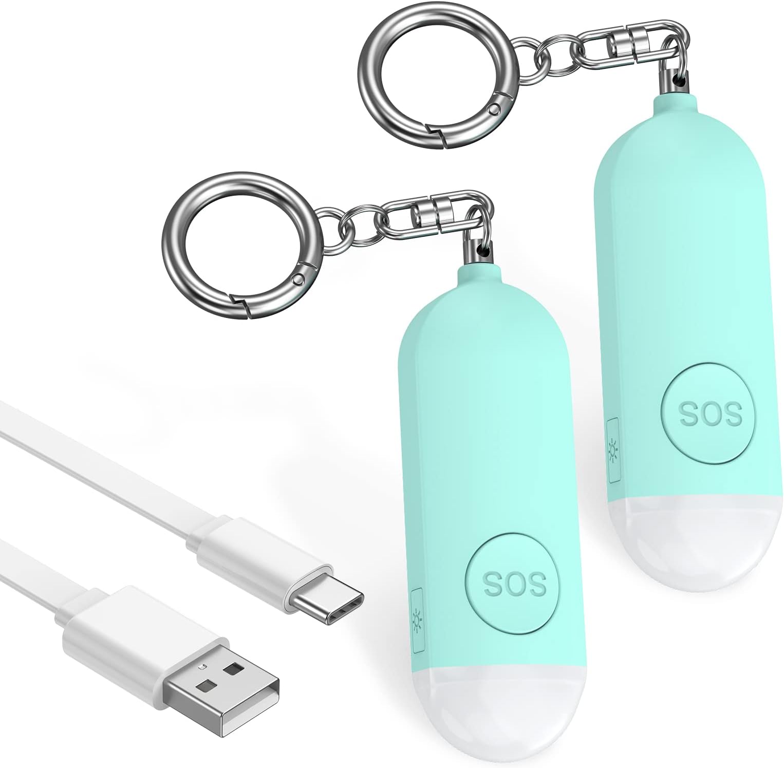 AMIR Personal Safety Alarm for Women - 130DB Safe Sound Personal Alarm - Personal Security Alarm Keychain with LED Lights, Emergency Safety Alarm for Women, Men, Children, Elderly - Blue, 2 Pack