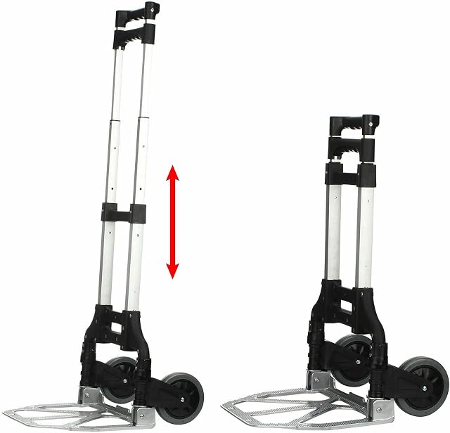 NSYM BLACK 80KG HEAVY DUTY LIGHT FOLDING FOLDABLE HAND SACK TRUCK BARROW CART TROLLEY, Unfold Size: 100 X 39 X 40Cm (hj7)