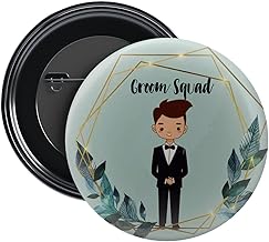 NIVARA LADKE WALE | TEAM GROOM BARATI | GROOM'S SQUAD Glossy Finished | Props Wedding Badges for Groom Family | 58MM | ROUND PIN BADGES | Batches for Reception Party, Wedding and Events