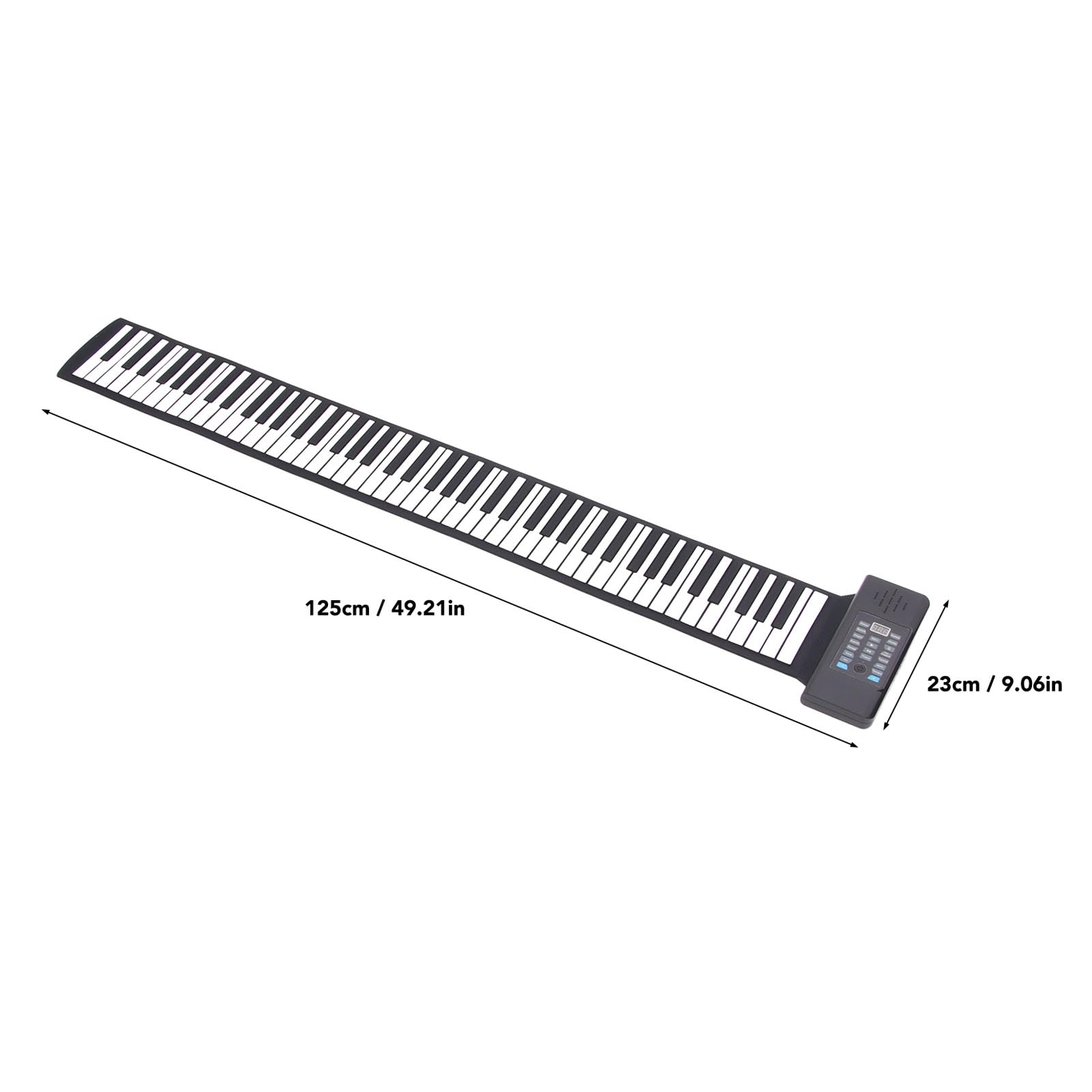 Pianino Ręczne, 88 Klawiszy Piano Zwijane Cyfrowy Wyświetlacz LED w Kształcie Tuby Zwijana Klawiatura Fortepian Pogrubiona, Składana Przenośna, Elastyczna Klawiatura Fortepianowa