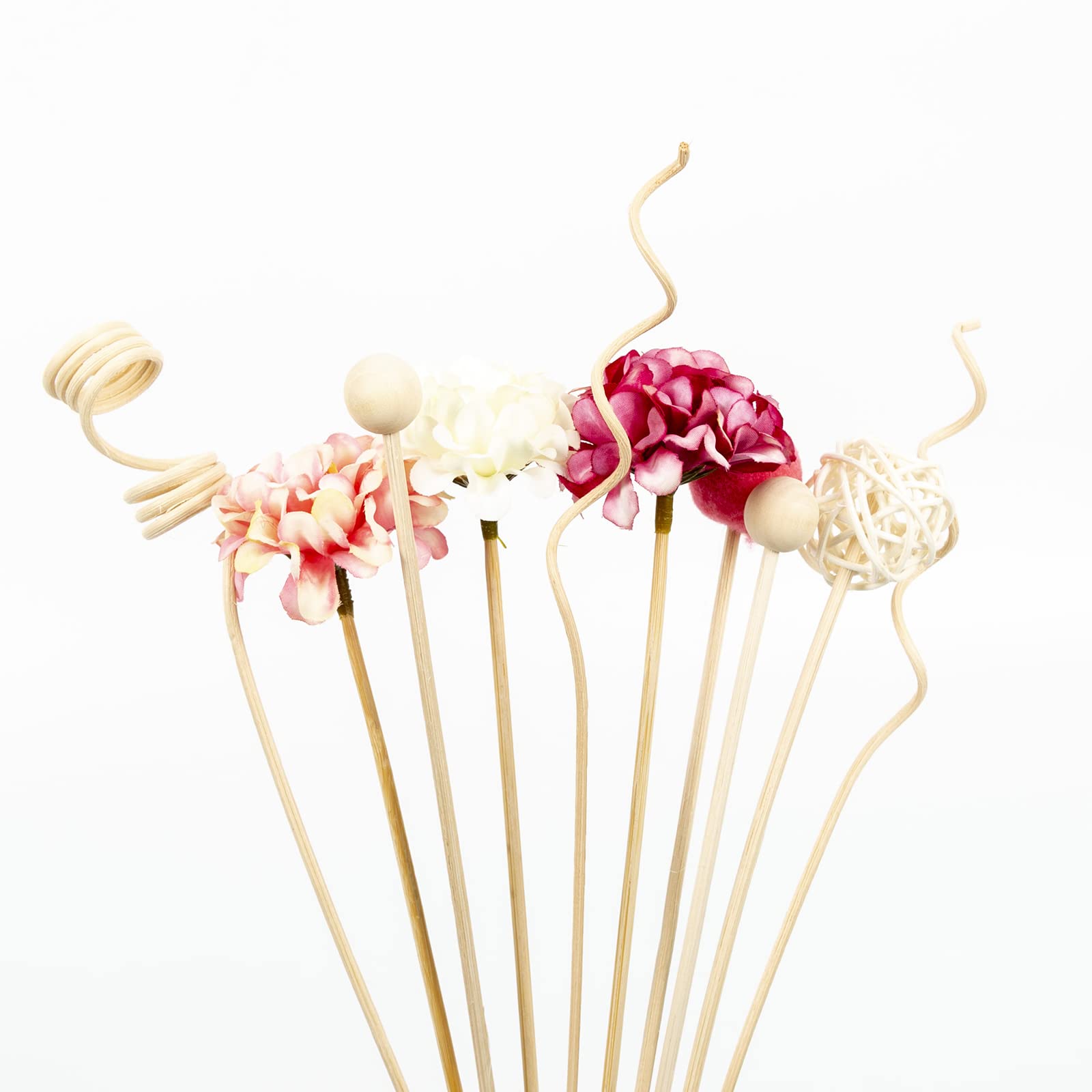 CHZIMADE 10 PCS Reed Diffuser Sticks Set, Rattan Reed Fragrance Diffuser and Flower Replacement Refill Rattan Sticks for Home Office Decor and DIY Home Fragrance Decor