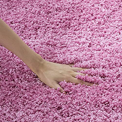 Image of CD Carpet Anti Slip Shaggy Fluffy Fur Rugs and Carpet for Living Room Bedroom Kids Room Plain Circle Carpets for Home with 2 Inch Thickness (Color Pink /Plain Size 9x9 Feet Round)