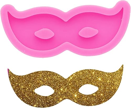 Moldes de silicona con forma de mini máscara brillante, molde de carrete de insignia, molde de fundición de resina epoxi, moldes de enchufe para