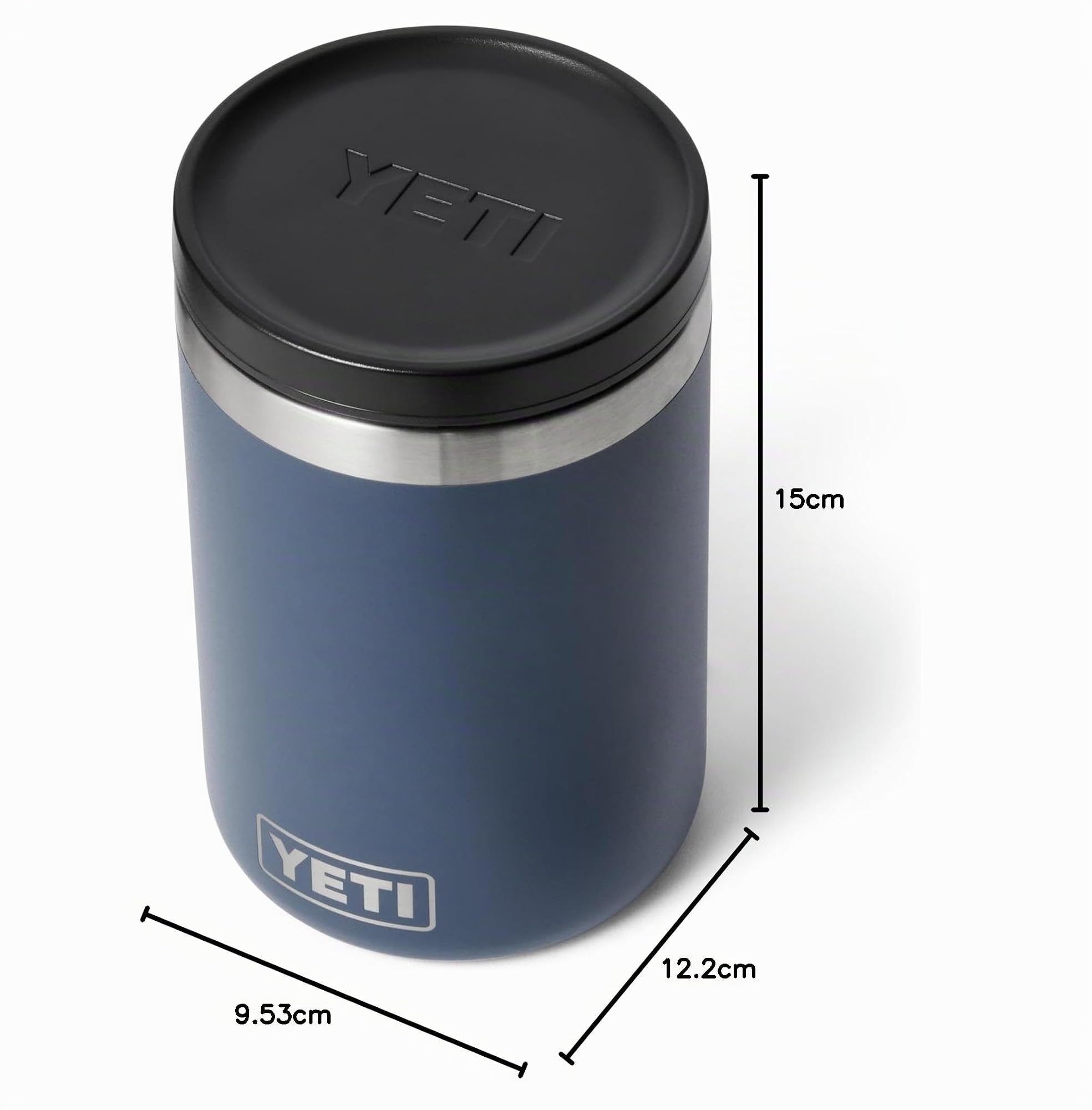YETI Rambler Food Jar, Stainless Steel Double-wall Vacuum Insulated Container, Leakproof MagVent Lid, Durable & Dishwasher Safe Meal Jar for Travel or Office, Navy, 16 oz (473 ml)
