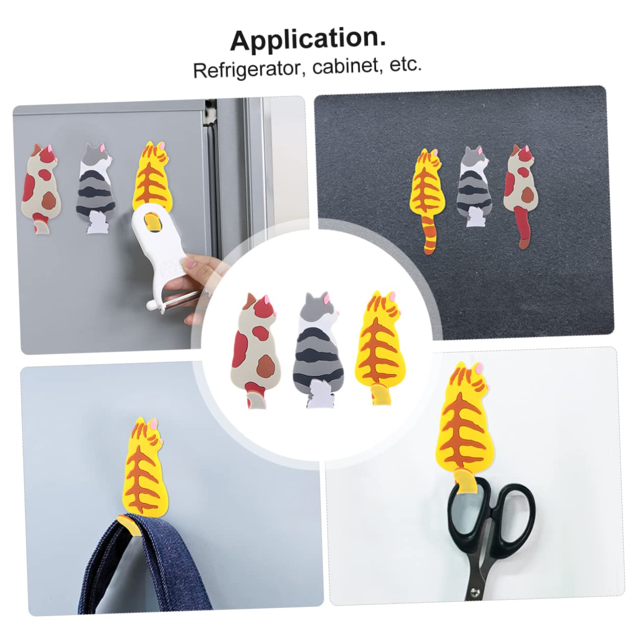 GLEAVI 6piezas Ganchos Magnéticos Divertidos para Refrigerador Adornos Prácticos y Decorativos Cocina para Colgar Utensilios y Objetos