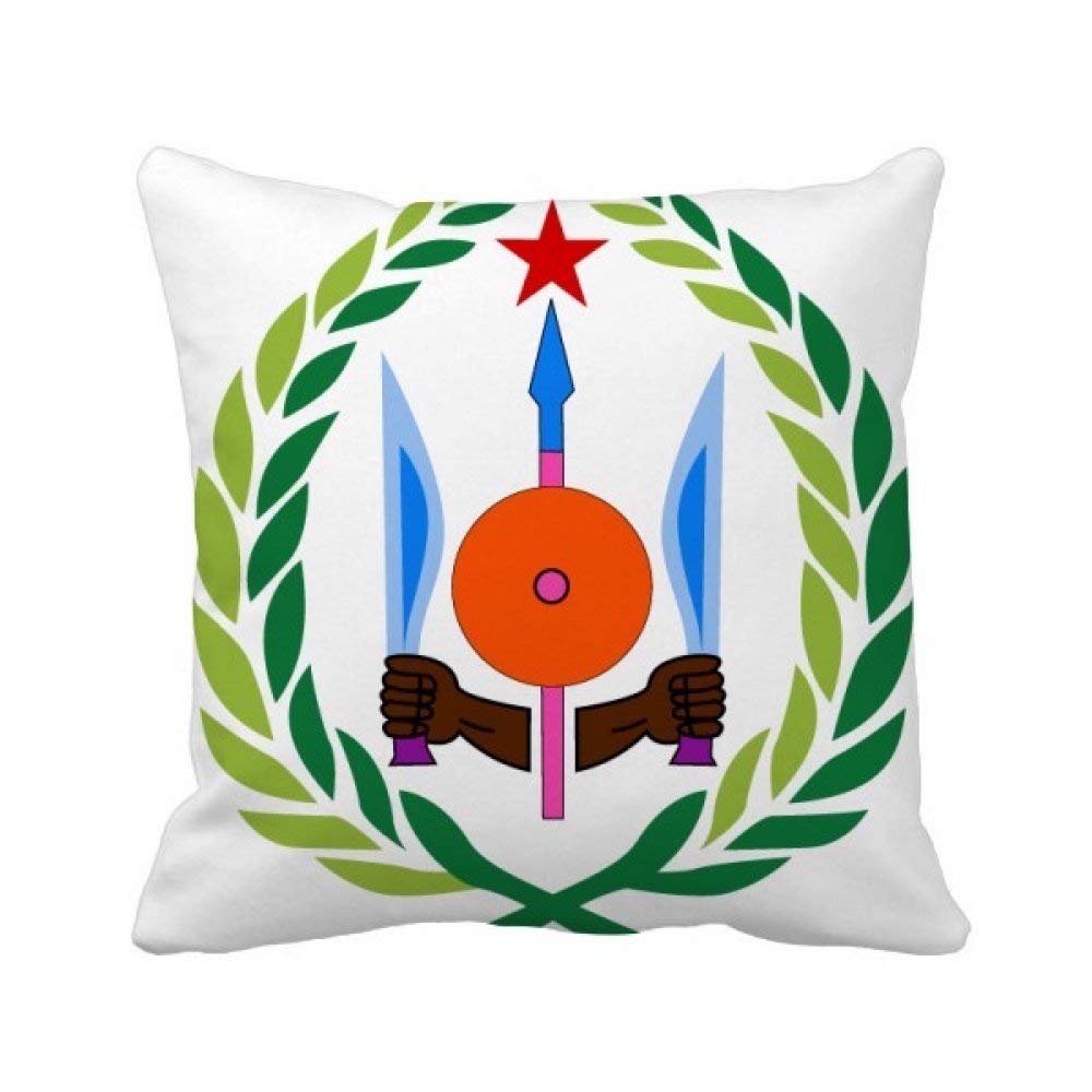 Coussin Djibouti avec emblème national carré pour décoration de canapé