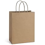BagDream 50Pcs Gift Bags 8x4.25x10.5 Kraft Paper Gift Bags with Handles Bulk, for Shopping, Retail, Merchandise, Party Favor, Wedding, Birthday Brown Paper Sacks