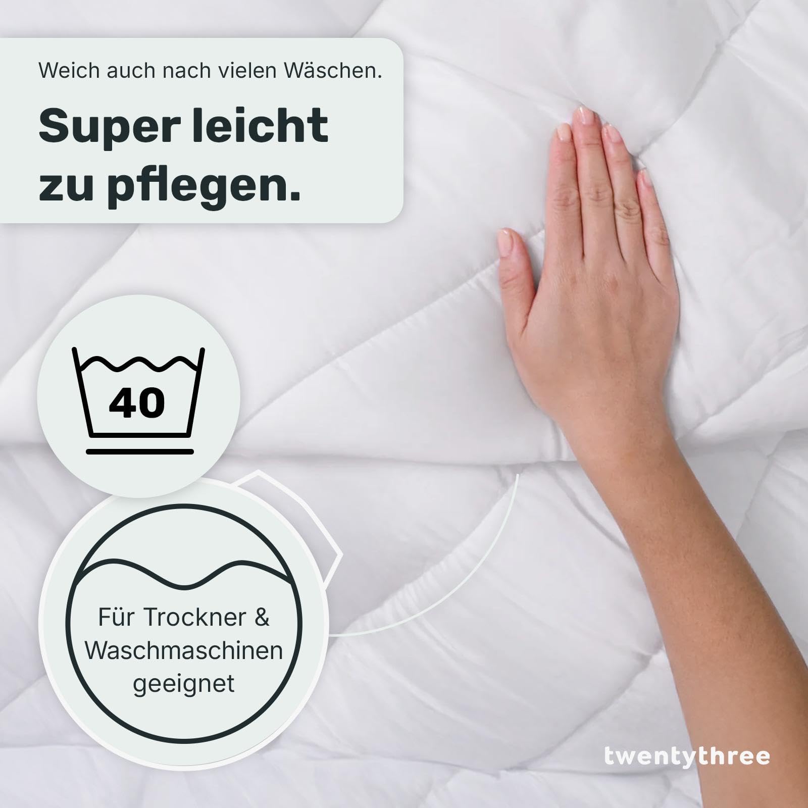 twenty:three® | Cloud Bettdecke 240x220 | Außen: 100% Lyocell (Tencel™) - Innen: 100% Recycled PET - Comforter - Eckbändchen, Schlafdecke, Nachhaltig, Atmungsaktiv, Luxus, Wärmeregulierend
