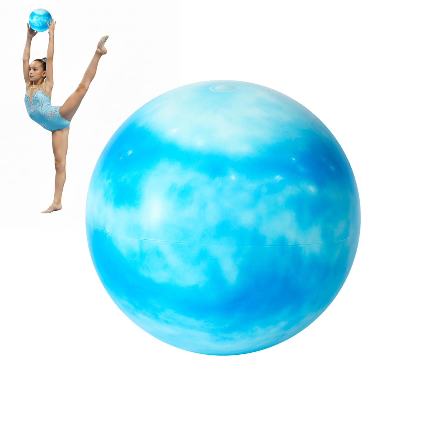 GISCO Rhythmic Gymnastic Ball for Dance Performance Exercise | Manoeuvrable & Lightweight with Inflating Pin | Dia-19cm, 420 gm (Blue)-image-11