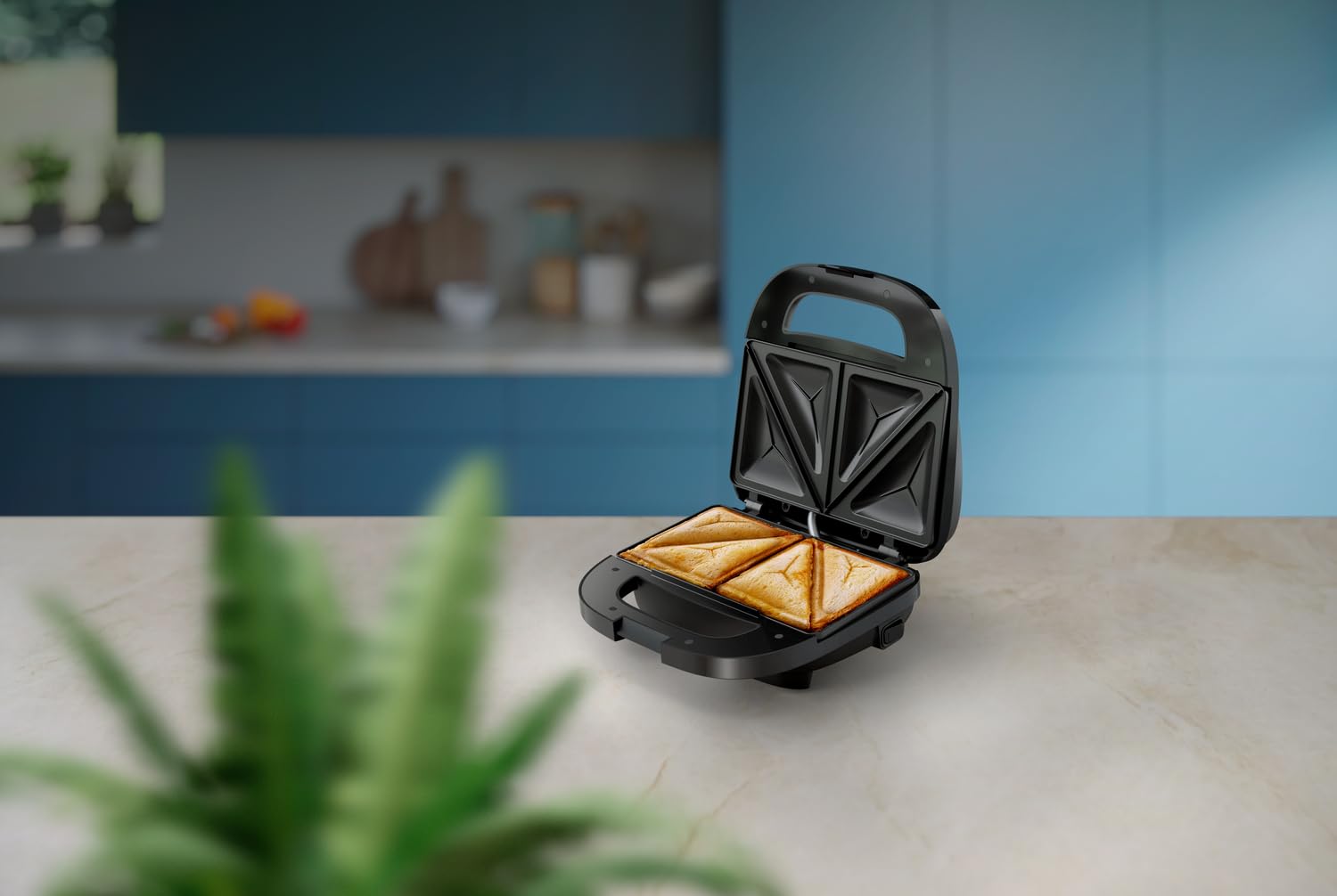 Sandwichera - PHILIPS - HD2331/90 - 750 W - Placas triangulares - Negra