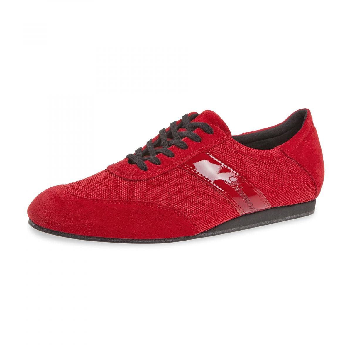 Diamant Herren Tanz Sneakers 192-425-579-V - Veloursleder/Mesh Rot - 1,5 cm Keilabsatz - VarioSpin Sohle - Made in Germany