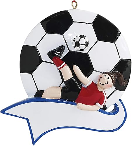 Miniatura 2 de Adornos de fútbol 3D para niña para árbol de Navidad, adorno de fútbol personalizado 2025, adornos de Navidad personalizados para niños, regalos