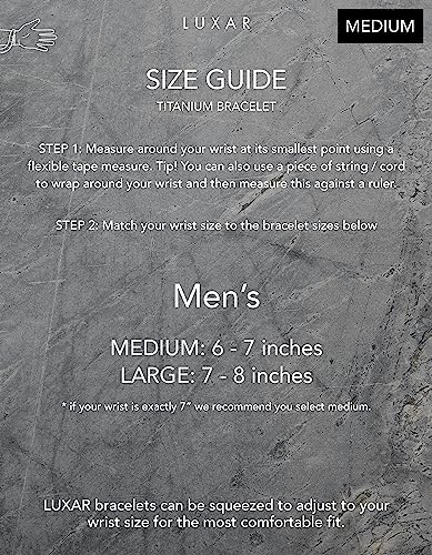 Luxar Men's Titanium Cuff Bracelet | Solid Titanium Minimalist Bracelet Designed For Men | Available In Medium And Large Sizes | Explore The World Of Luxar (Brushed Black | Medium) #TOP5