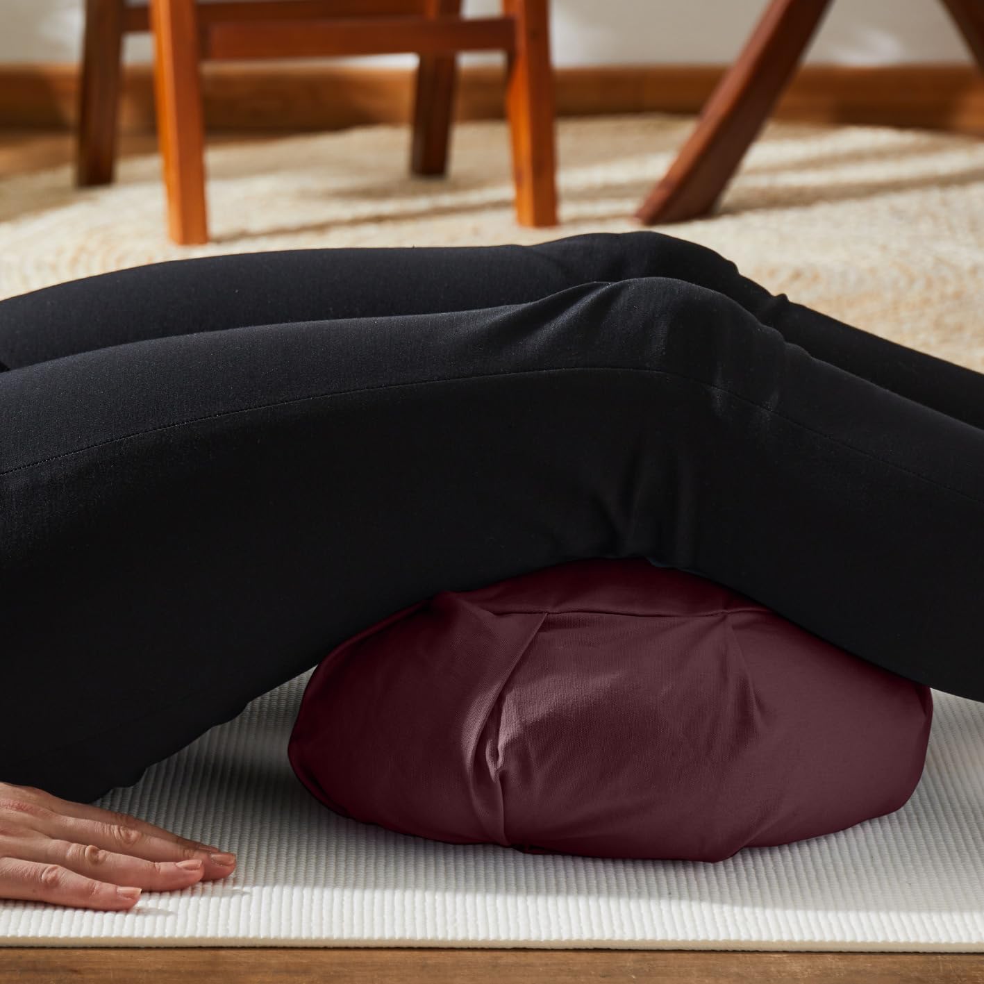 Cuscino da yoga tondo classico con cerniera / dimensioni: ca. 42 x 15 cm / cuscino da meditazione riempito con pula di farro di agricoltura biologica (kbA) – ideale come cuscino zafu / cuscino rondo / supporto per lo yoga e la meditazione / tessuto lavabi