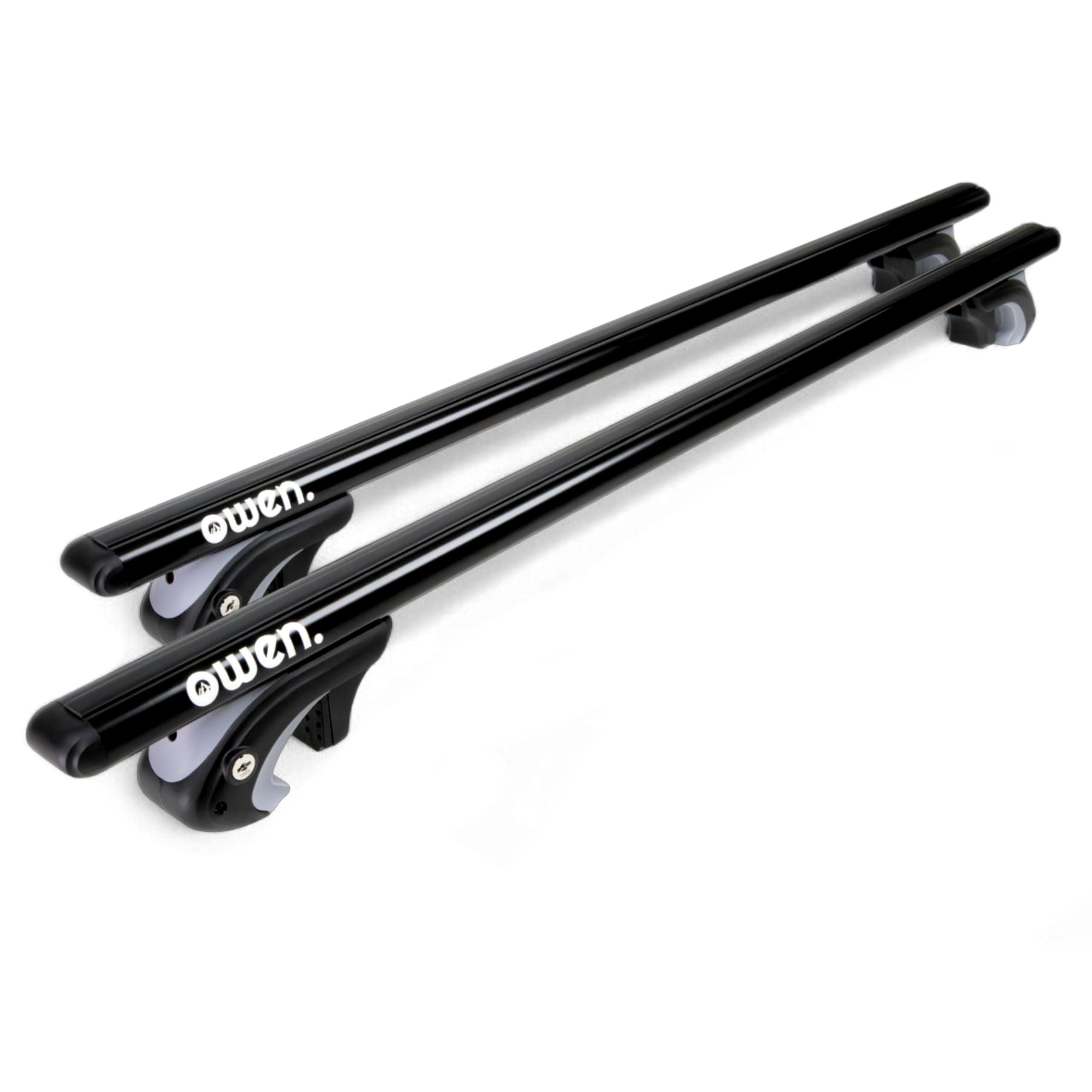 Owen 5.0 Auto Dachträger für offene Reling 120cm Schwarz | Alu Relingträger abschließbar 90kg dynamisch | Querträger verstellbar 70-108cm | für Dachbox, Dachzelt