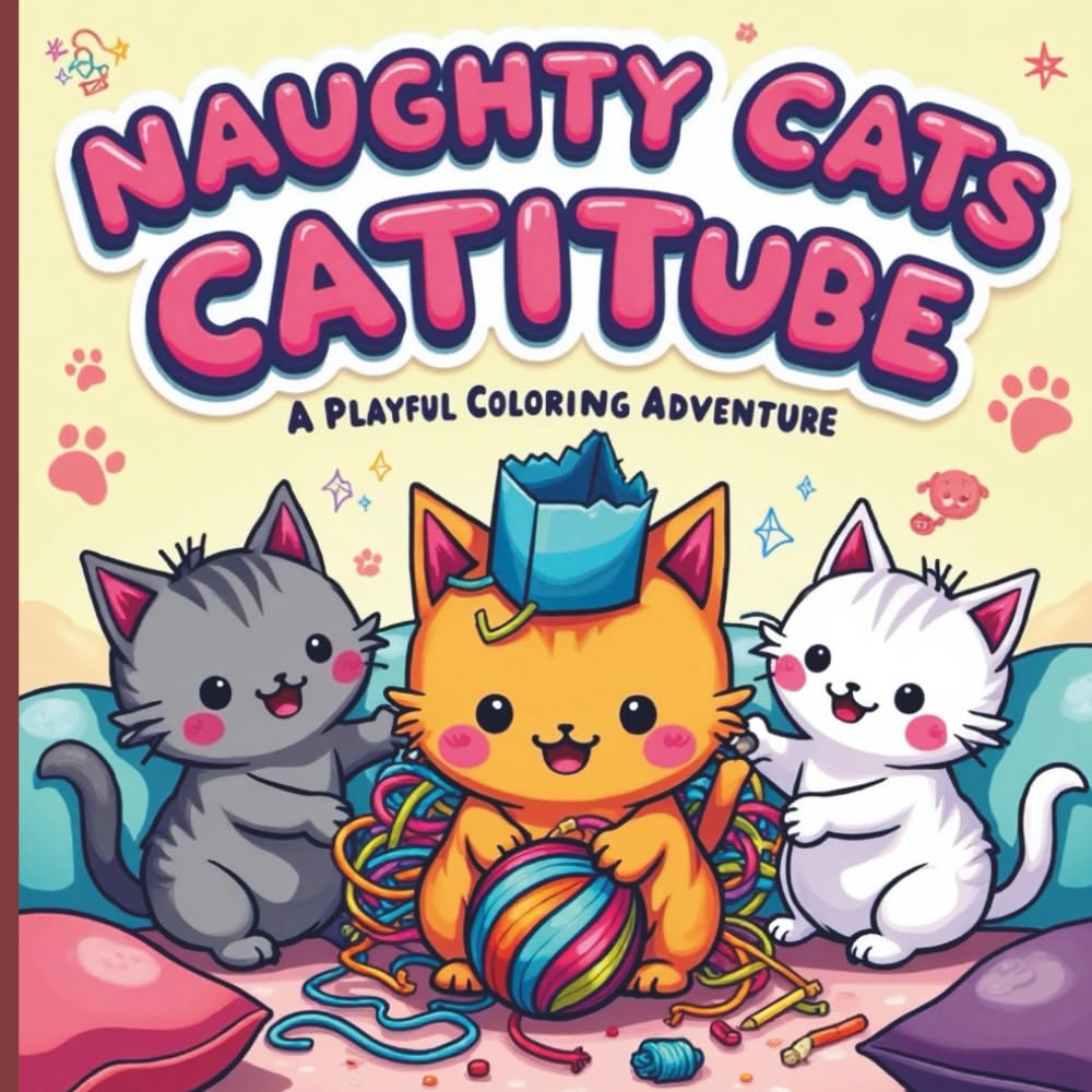 Naughty Cats Cattitude a Playful Coloring Adventure: 50 Unique & Playful Designs