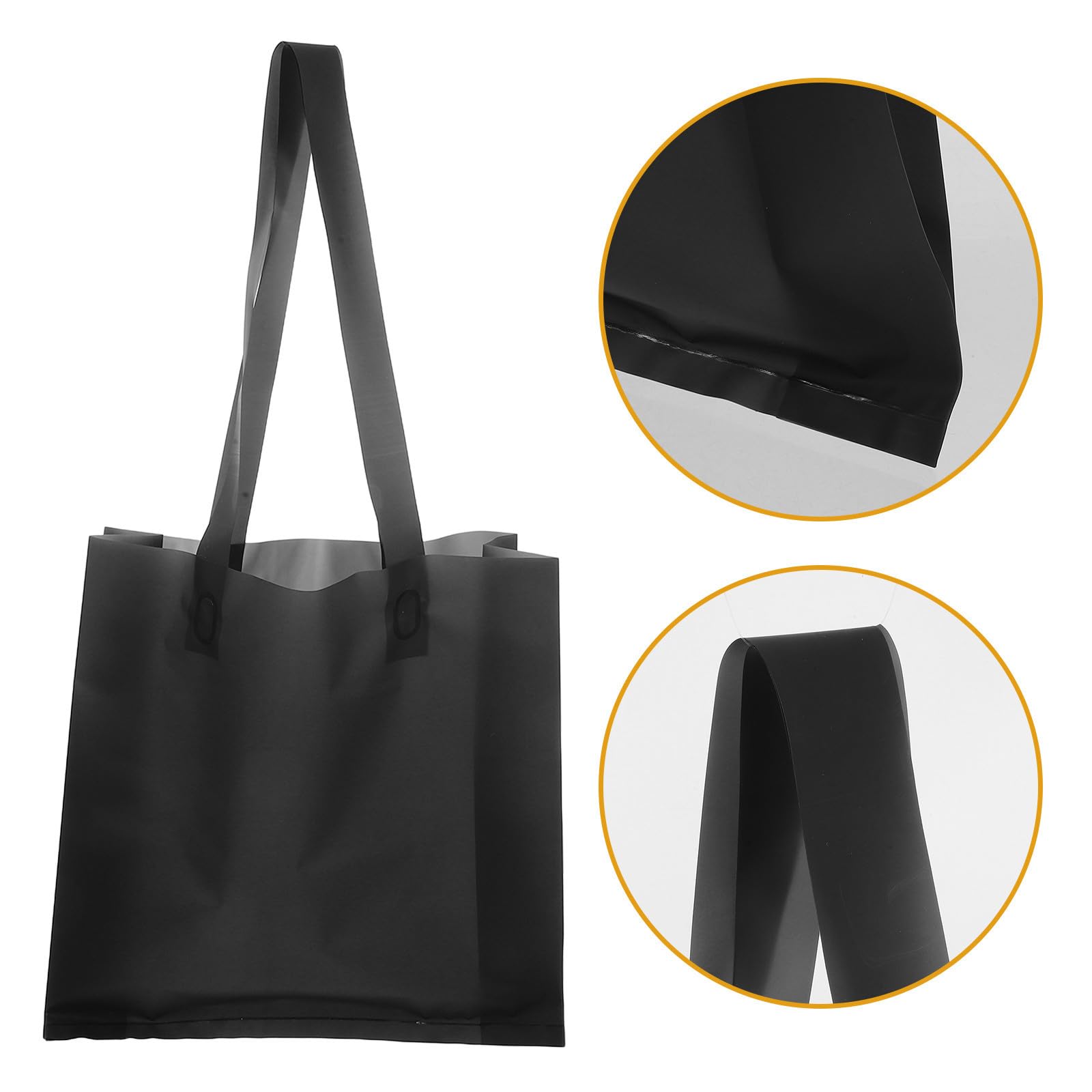 jojofuny 50 Piezas Bolsa de Compras de Ropa Bolsa de Mano Reutilizable Pe Negro Asas de Hombro, para Prendas, Embalaje y Compras en Tienda de Ropa, Tamaño Mediano