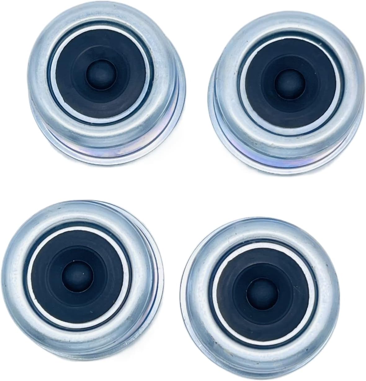2-3/8" Dust Cap Grease Cover Axle Dust Covers Dust Cap Hub Dust Cap Cup Grease Cover & Rubber Plugs for 2.44 Dexter EZ Lube Camper Axle Trailer Axle & Outer Bearing LM67048 15123(4 Pack)