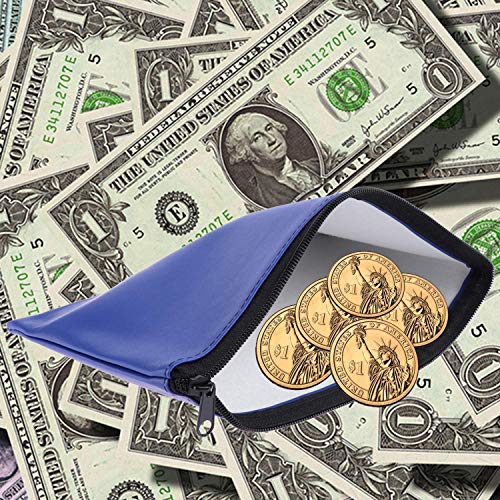 Tongnian 14 Pack Security Bank Deposit Bag 7 Colors Zippered Money Bags,Leatherette Cash Bag,Utility Coin Bag for Business, Household, School or Personal Use,11x6 inch
