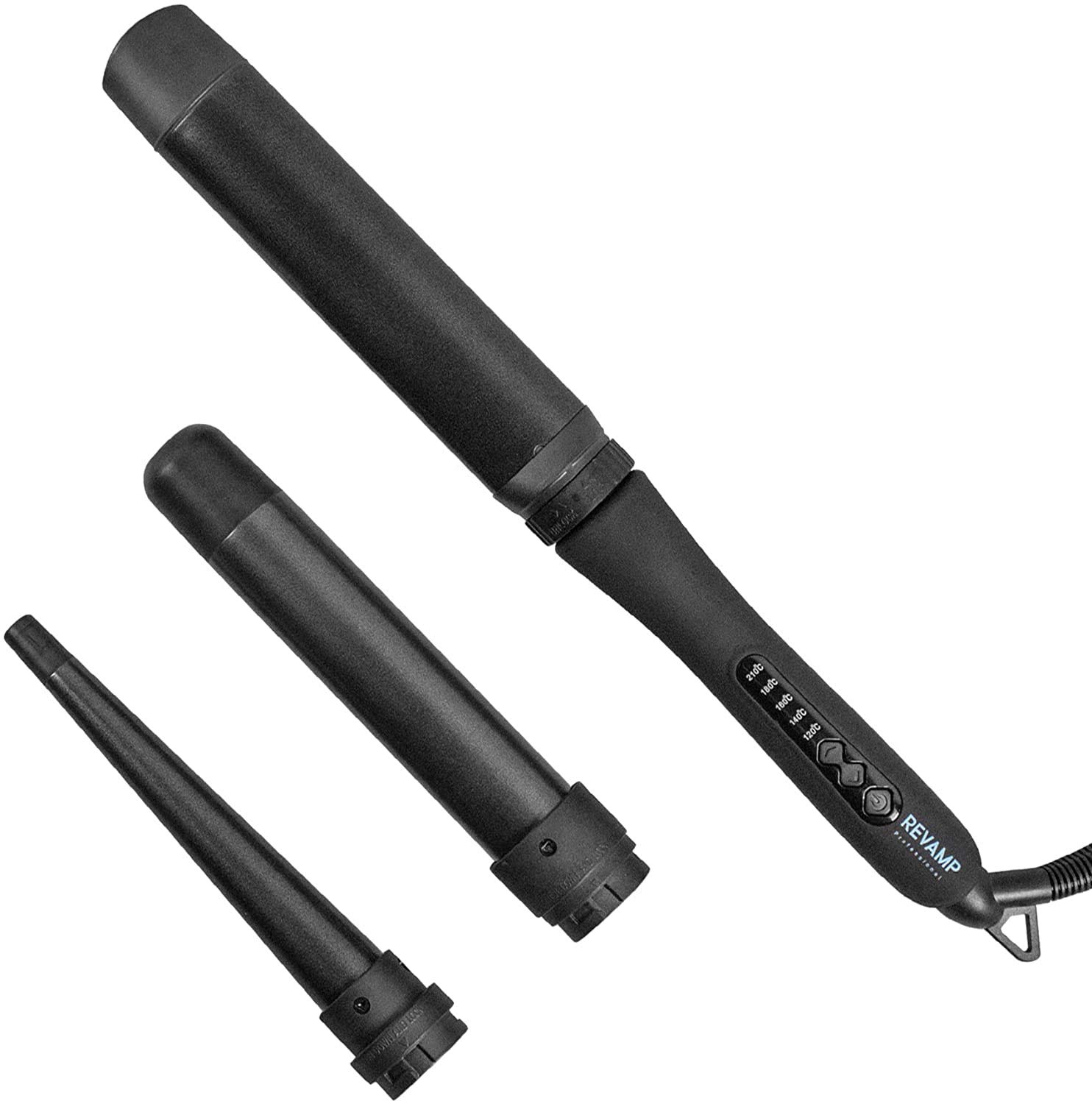 REVAMP Multiform Haarstyler 3-in-1 - Curl & Waves, Lockenstab-Set | 3 Keramikaufsätze, Stylingstab, Wellen und Locken, Pflegende Glanz-Öle, für kurzes und langes Haar