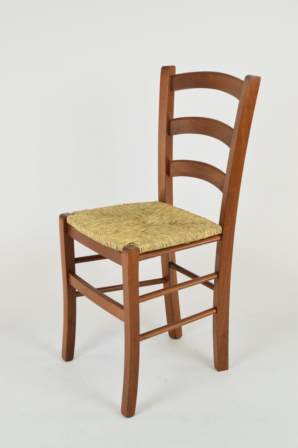 t m c s Tommychairs - Zestaw 4 krzeseł Venice nadaje się do kuchni i jadalni, struktura z drewna bukowego w kolorze jasny orzech i siedzisko ze słomy