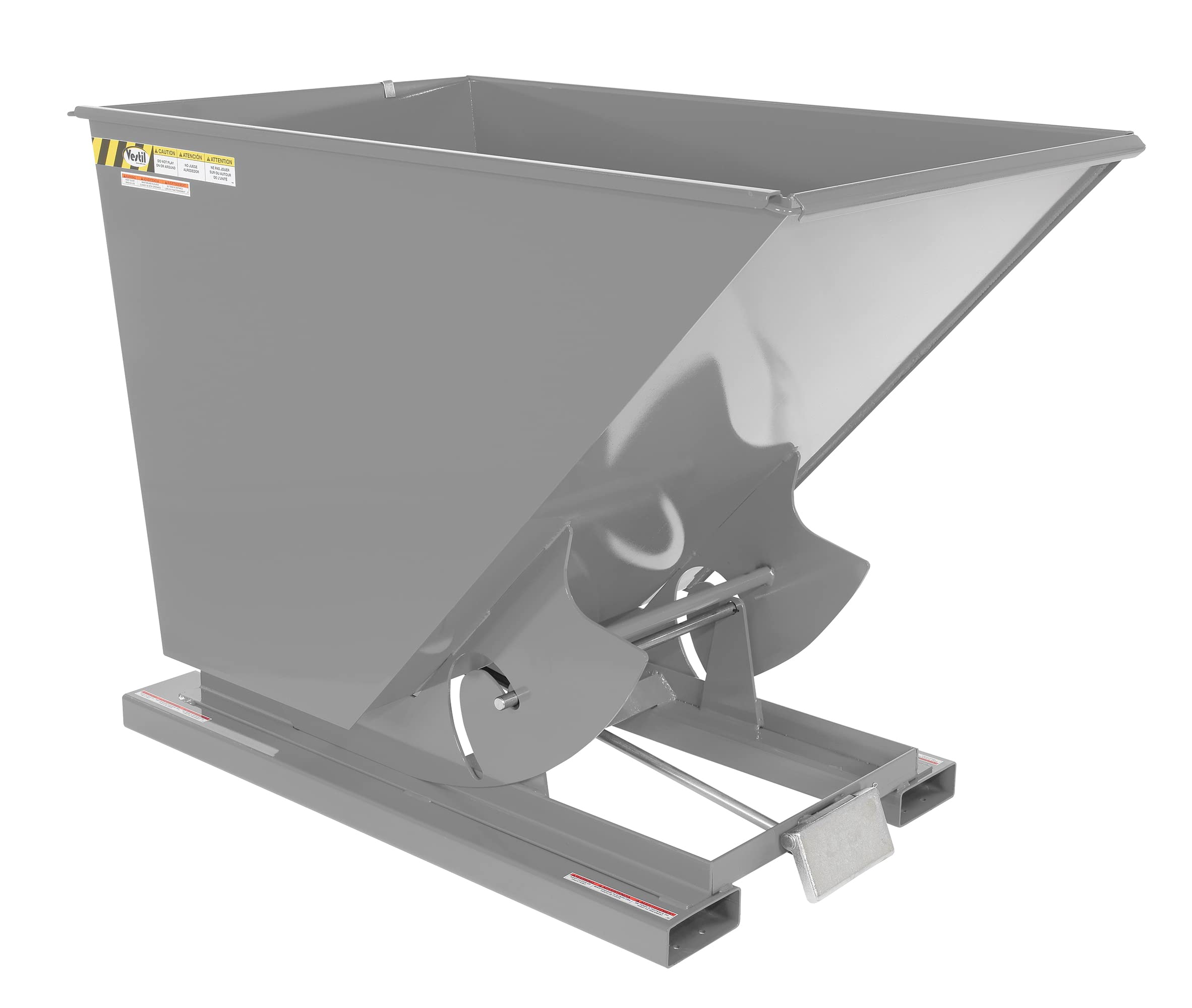 Vestil D-150-LD-GY-MG Steel Light Duty Self Dumping Hopper 1-1/2 Cubic Yard 2000 Lb. Capacity Machine Gray