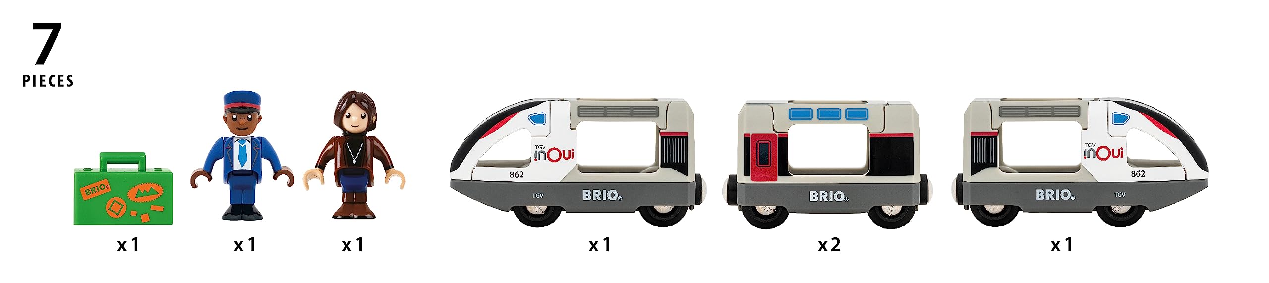 BRIO World – 36087 Trains of the World TGV Hochgeschwindigkeitszug | Spielzeuglok für Kinder ab 3 Jahren