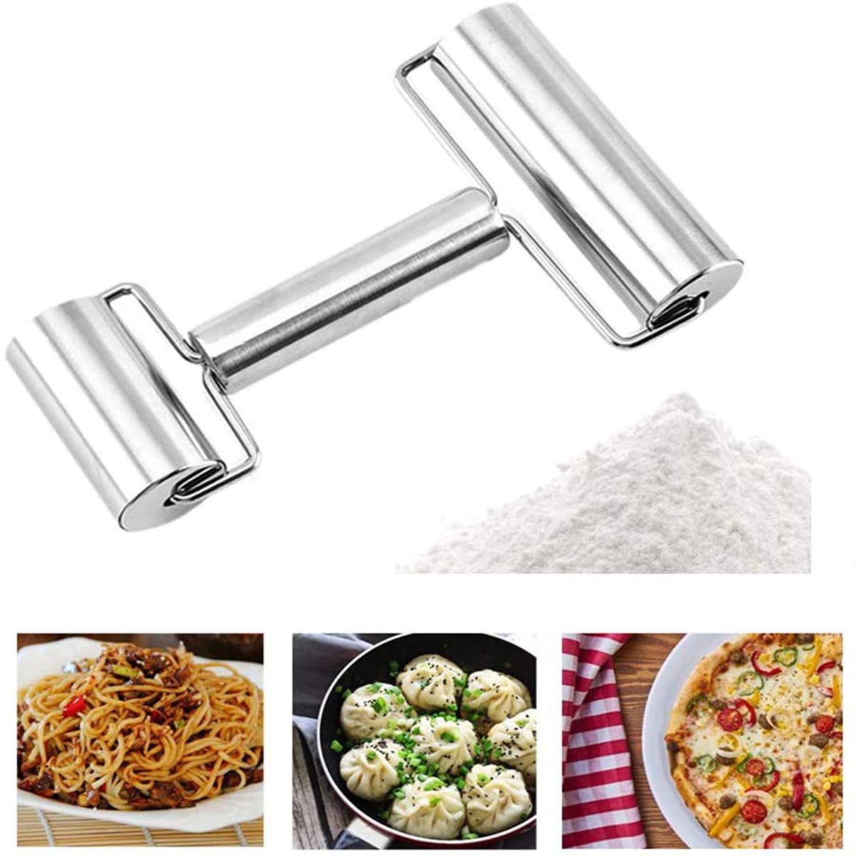 Nudelholz Edelstahl - 2 Stück Teigroller Für Pizza, Kekse & Pasta