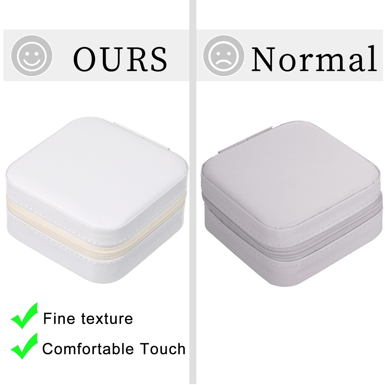 Canlierr Petites boîtes à bijoux de voyage en cuir synthétique pour femmes et filles, boîtes cadeaux portables pour bagues (blanc, 24 pièces)