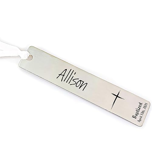 Personalized Baptism Bookmark Gift Idea For Friend Sister Bookmark Baptized Date Christian Present Gift Idea Birthday Gift Idea for Her Name