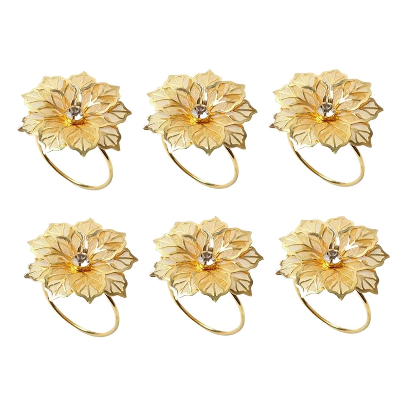 napkin rings Leaf Napkin Rings Buckle Holder for Christmas Thanksgiving Wedding Dinnig Table Decoration(Leaf gold 6pcs)