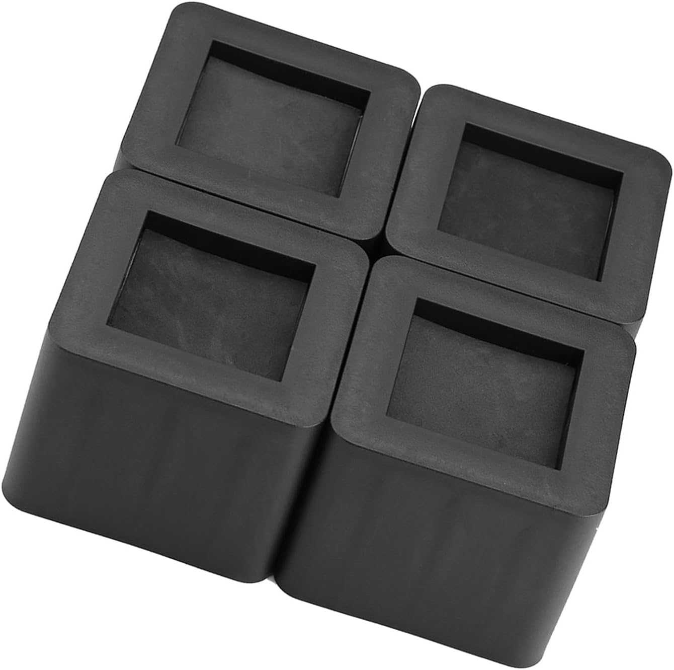 4pcs Set Furniture Leg Risers Furniture Riser, Bed Riser PP Plastic Non Slip Riser for Table Desk Bed Sofa Black Color