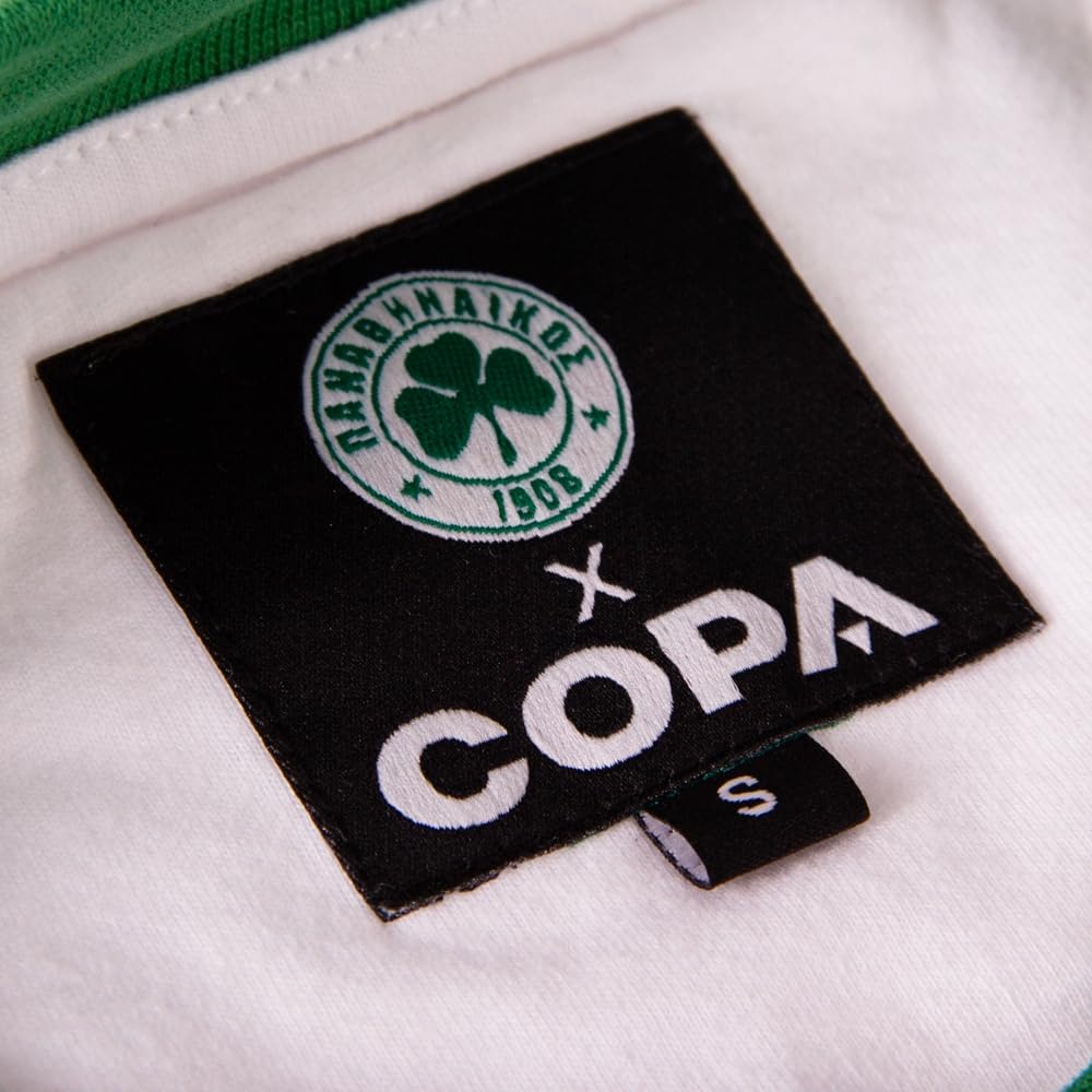 COPA - Maglia retrò - Calcio - Uomo - Panathinaikos FC 1974/75 - Bianco - 100% Cotone