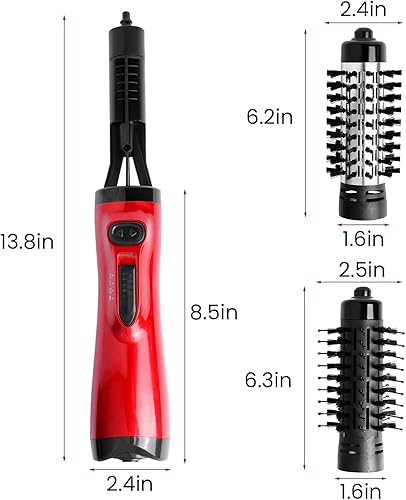 Miniatura 7 de Estilizador de aire caliente 3 en 1 y secador de pelo giratorio 360, cabello seco, alisar el cabello, secador de pelo Multitudet, cepillo secador de