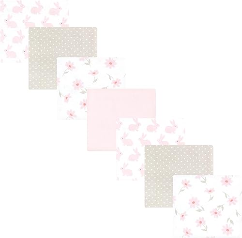 Miniatura 127 de Hudson Baby Paquete de 7 mantas receptoras unisex de franela de algodón para bebé, Dino Friends, talla única Abeja,Azul Verde Dino,Azul