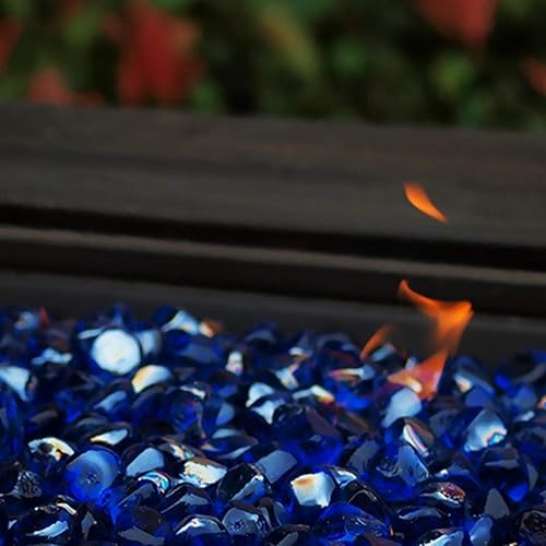 Miniatura 9 de Rocas de vidrio de fuego de 1 pulgada para hoguera de gas o propano (paquete de regalo) (20 libras, champán rosa)