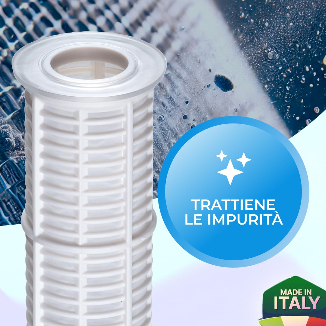 WK - Cartuccia Filtrante per Filtro Acqua in Nylon, 1 Pezzo da 10 Pollici con Permeabilità 60 Micron, Ideale per Uso Domestico e Commerciale
