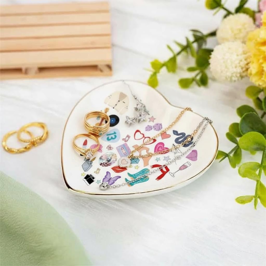 Singer Inspired Ring Dish, Ceramic Jewelry Tray for Music Fans, Birthday Gift for Girls Women, Gifts Idea for Christmas, Friendship Fun Presents, Trinket Rings Earrings Necklaces Key Decorative Dish