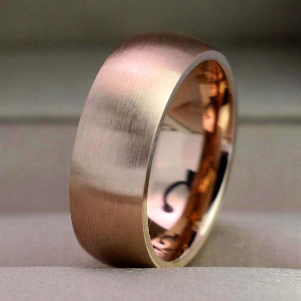 LOVERSRING His and Hers Wedding Ring Sets Couples Rings 10K Rose Gold Filled Cz Wedding Engagement Ring Bridal Sets Men's Stainless Steel Wedding Band