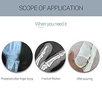 Vista 6 de 6 piezas de férula de dedo mazo de soporte de dedo férula de dedo protector de plástico para inmovilizador de dedos ajustable para protección de 6
