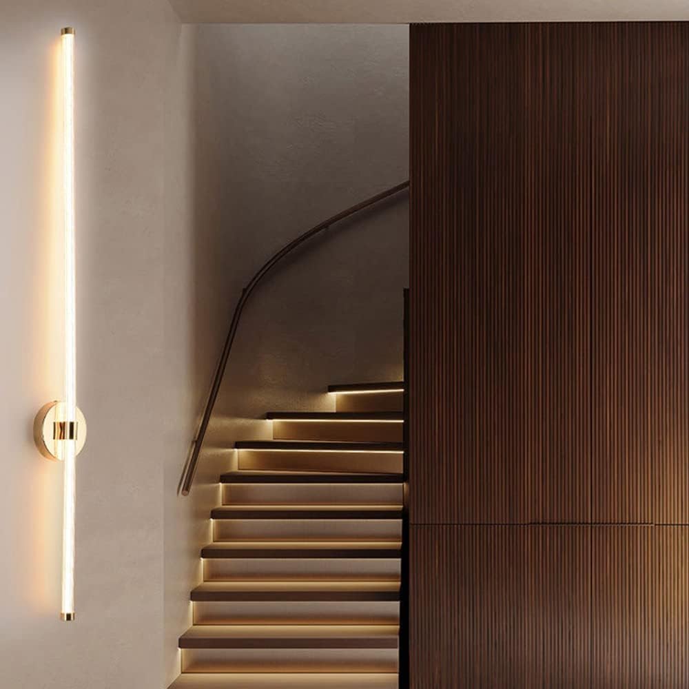 CUNTO Applique da parete dimmerabile Applique da parete Barra luminosa a LED Striscia lineare Applique da parete Lampada da parete in vetro con telecomando, apparecchi di illuminazione per lavabo