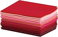 Vista 2 de Connecting Threads Color Wheel Solid Precut 15 piezas 18"x22" 100% algodón acolchado tela paquete Fat Quarter (Rouge)