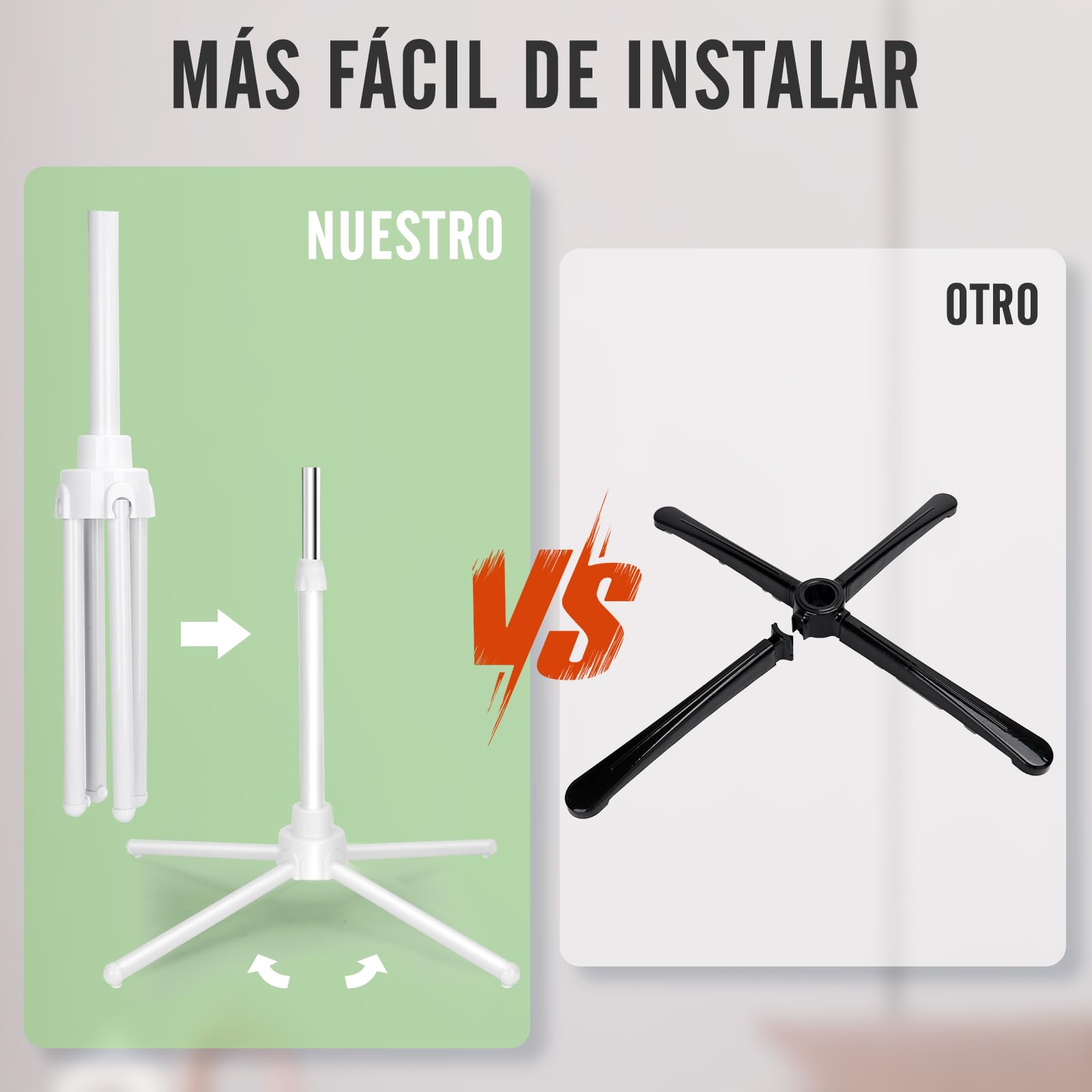 Aigostar Ventilador de Pie con 7 Aspas, Altura Ajustable 108-130cm, Ventilador Silencioso (43 cm Ø), Oscilante 70°, 3 Velocidades, para Salón, Dormitorio y Oficina, Erika