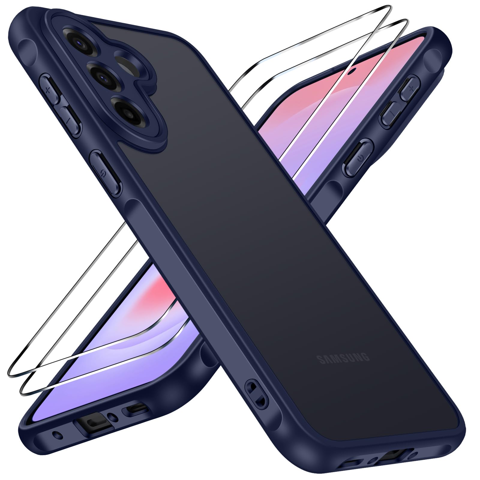 ivoler Coque Mat pour Samsung Galaxy A37 5G avec 2 Pièces Verre Trempé, [Protect