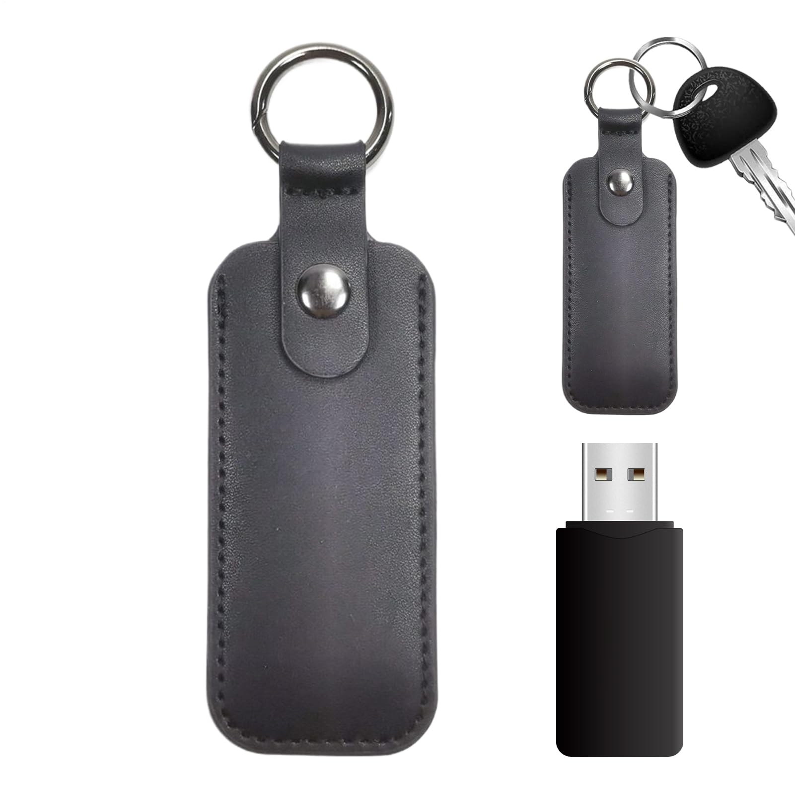 Custodia per trasmissione flash: borsa portaoggetti USB in pelle artificiale con cerniera, organizer compatto per chiavette di memoria e elettronici, supporto da viaggio portatile per zaino