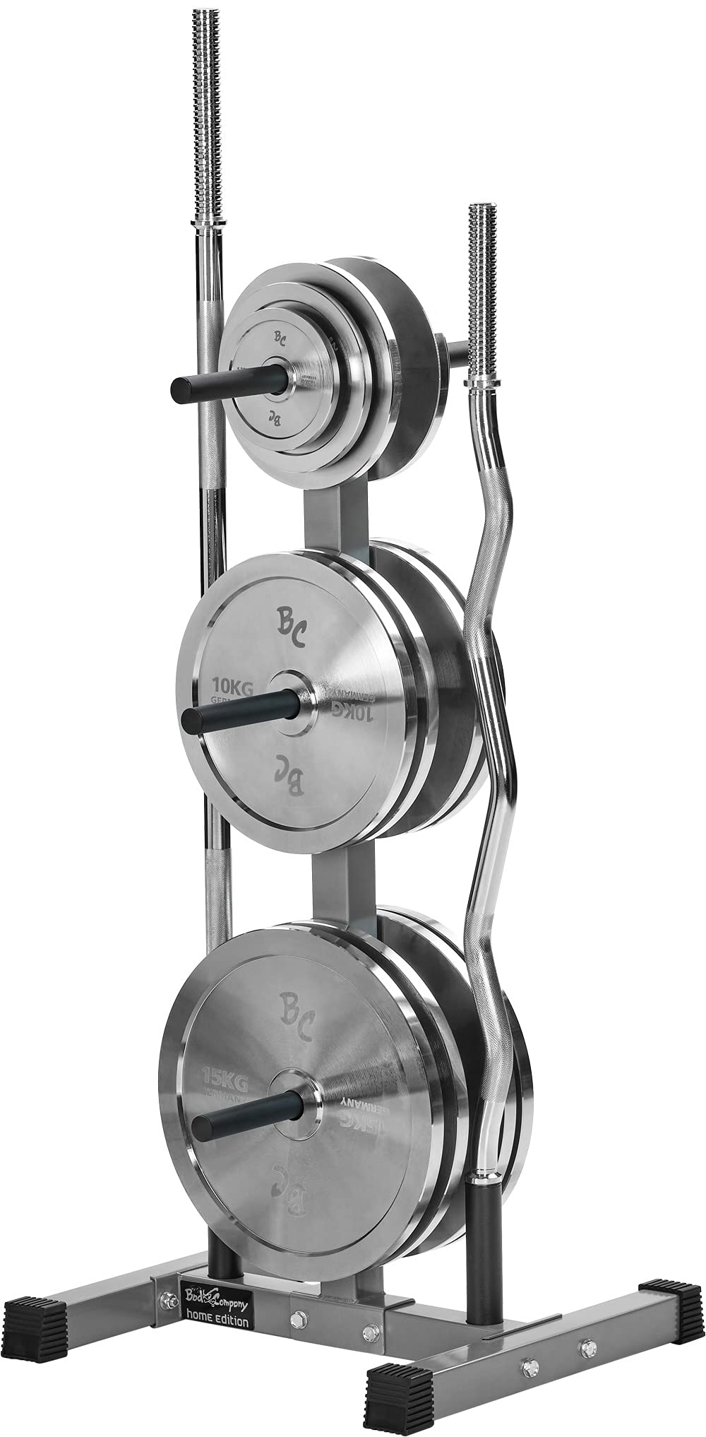 Bad Company BCA-98 - Soporte para discos de pesas con 6 soportes para discos de pesas de 30/31 mm (6 soportes para discos de pesas de 30/31 mm, capacidad de carga máxima de 200 kg)