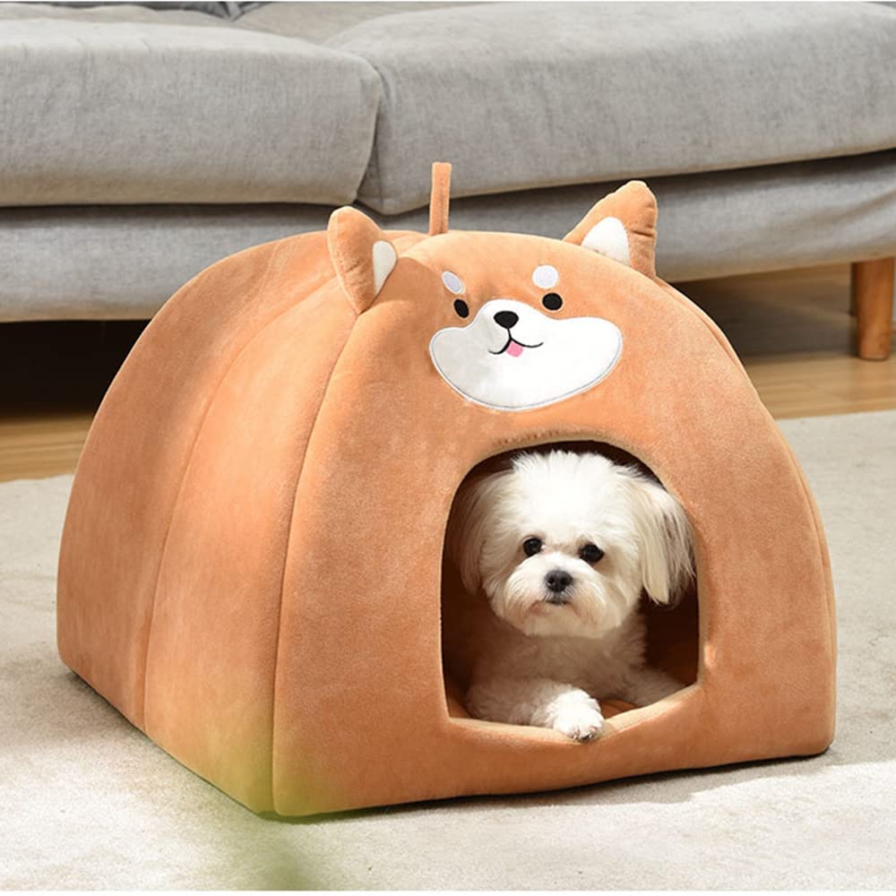 10点ペット ベッド 柴犬ハウス 犬ドーム型   マット付き ふわふわ 柔ら( Amazon.co.jp: 猫ハウス 猫 ベッド ドーム型 柴犬柄 犬ベッド 可愛い