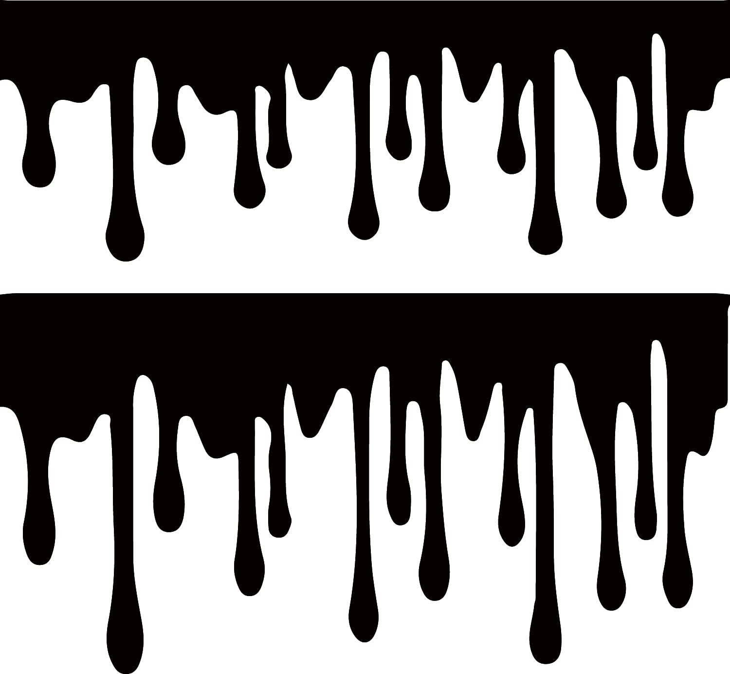 Decal Stickers of Blood and Slime Borders (Black) (Set of 2) Premium Waterproof Vinyl Decal Stickers for Laptop Phone Accessory Helmet Car Window Mug Tuber Cup Door Wall Decoration - ANDstic738181BL