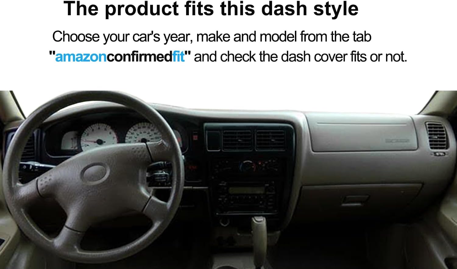 Dash Cover Mat Custom Fit for Toyota Tacoma 1998 1999 2000 2001 2002 2003 2004, Dashboard Cover Pad Carpet Protector (Dark Gray) F83