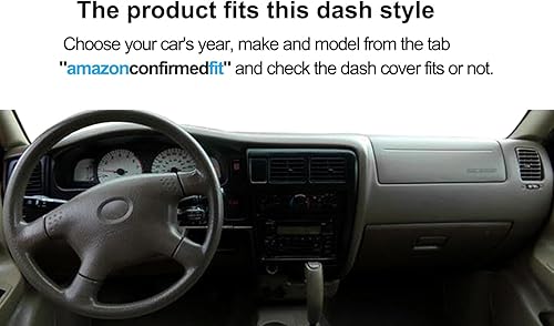 Miniatura 2 de Tapete de cubierta de tablero personalizado para Toyota Tacoma 1998-2004, protector de alfombra para salpicadero F83 (98-04 beige)